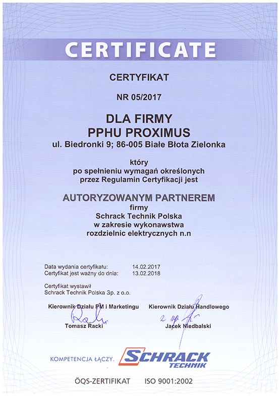 Instalacje elektryczne minikoparka Bydgoszcz certyfikat